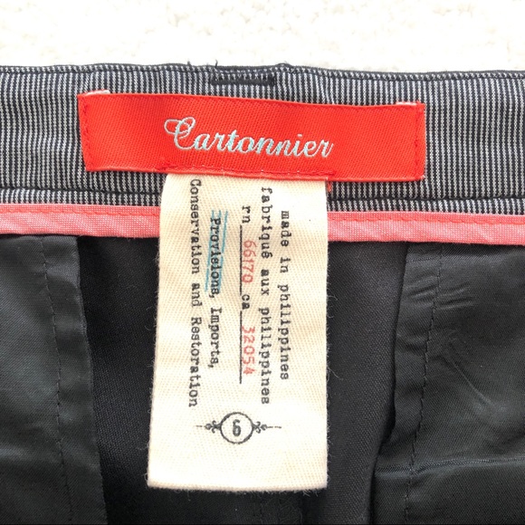 Cartonnier Anthropologie Charlie Brushstroke Trousers  Black Blue Crop Size 6 - Picture 7 of 10